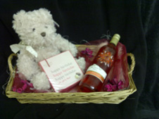 Wine and chocolate basket with teddy